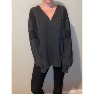 Free People oversized henley pullover
